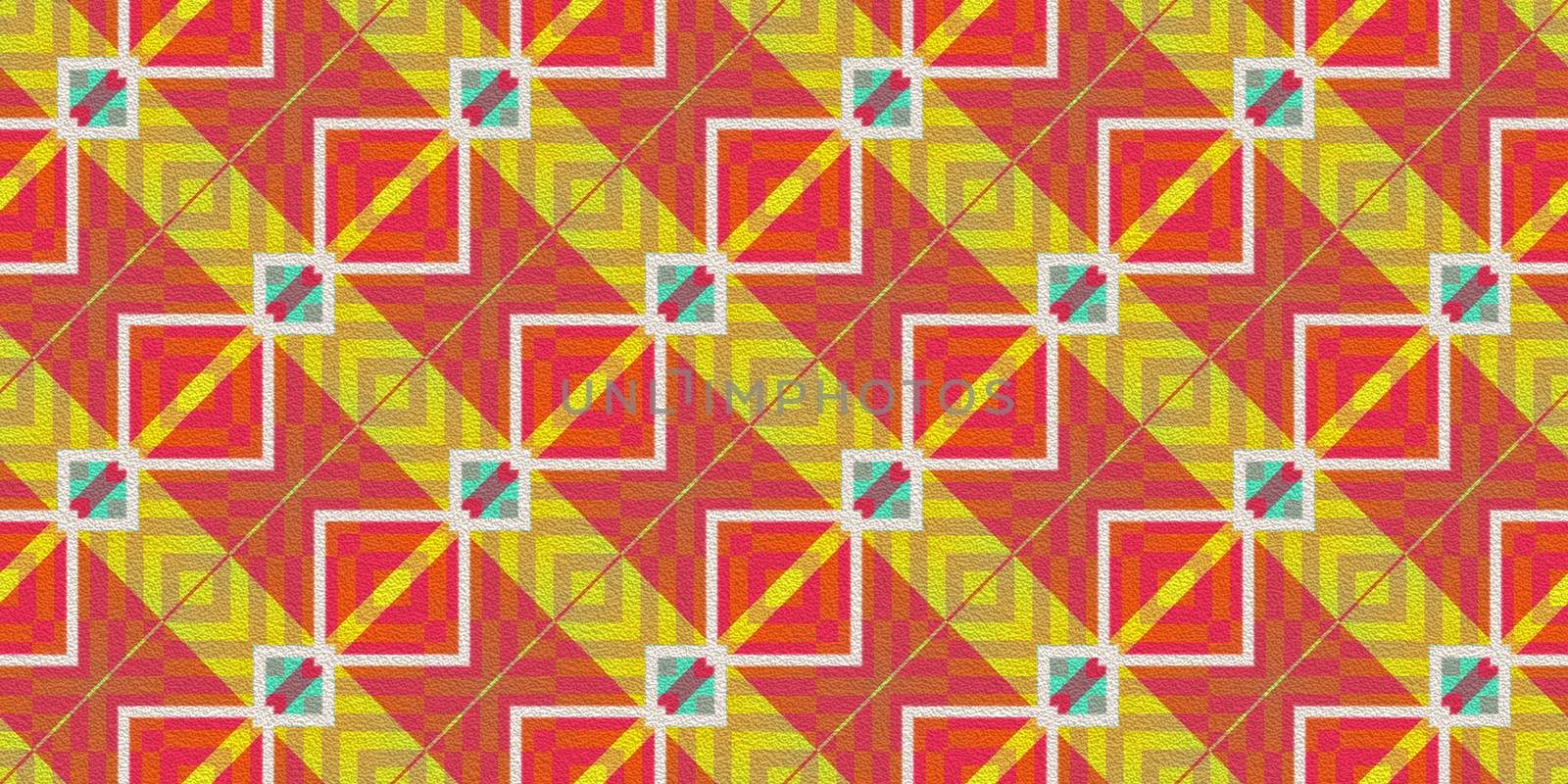 Yellow Orange Seamless Modern Maya Pattern Background. Geometric Ethnic Ornament Texture. Aztec Decorative Backdrop.