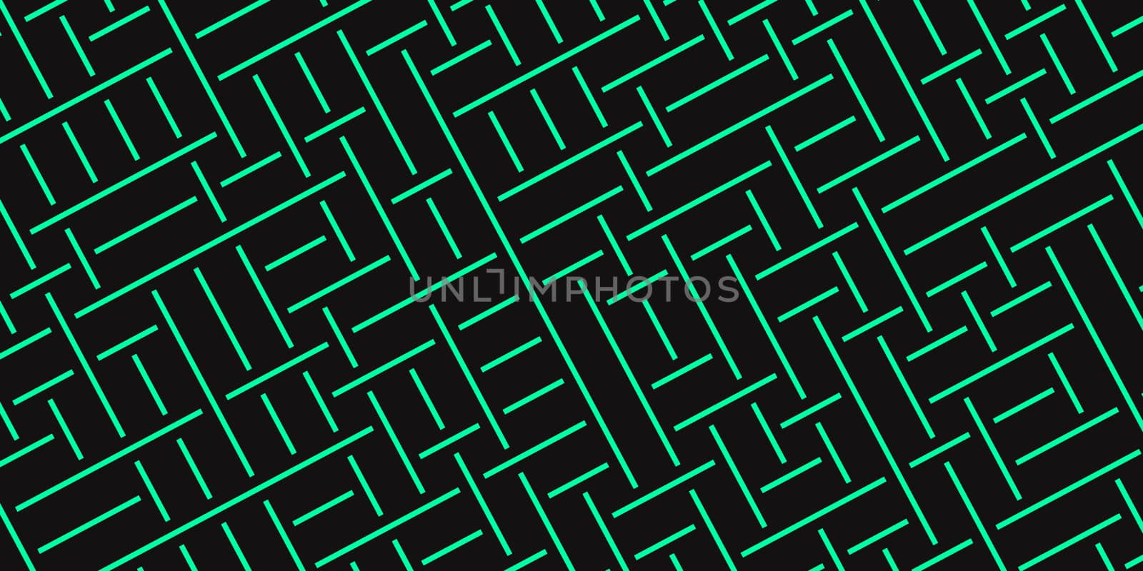 Turquoise Seamless Outline Labyrinth Background. Difficulty Logical Mind Creativity Abstraction.