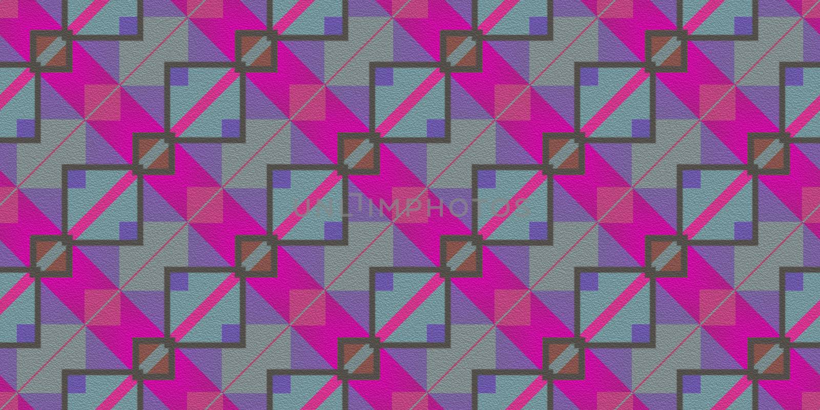 Blue Lilac Purple Seamless Modern Maya Pattern Background. Geometric Ethnic Ornament Texture. Aztec Decorative Backdrop.