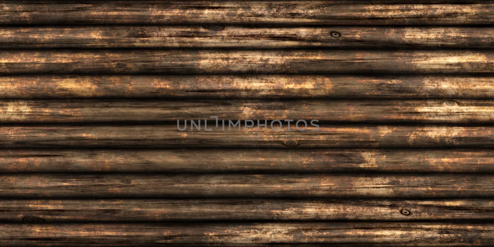 Seamless Dark Logs Wall Background. 3D Rendering. 3D Illustration. by sanches812