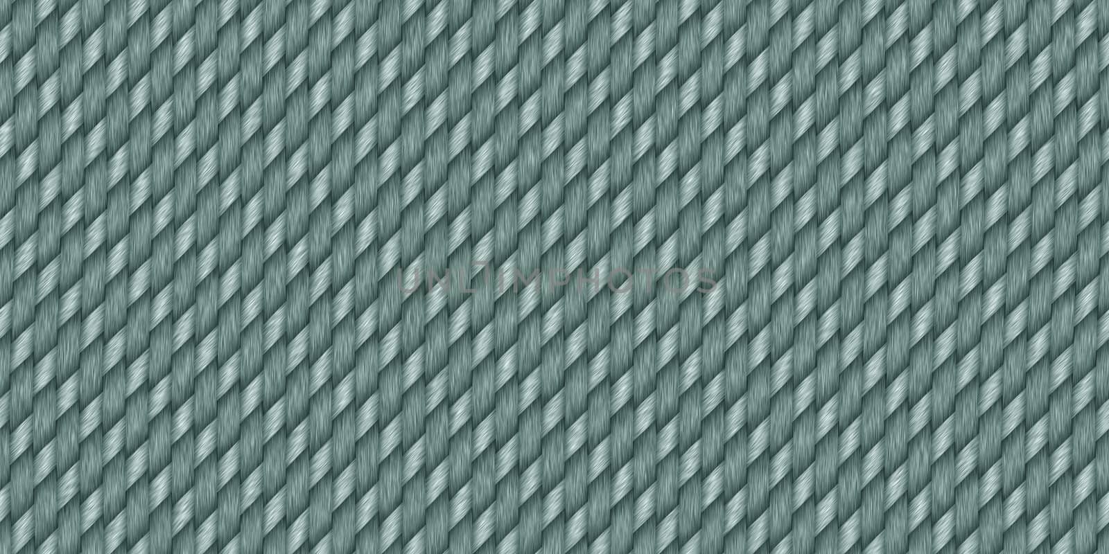 Deep Aqua Blue Cross Weave Texture. Wicker Rattan Background Surface. 3D Rendering. 3D Illustration.