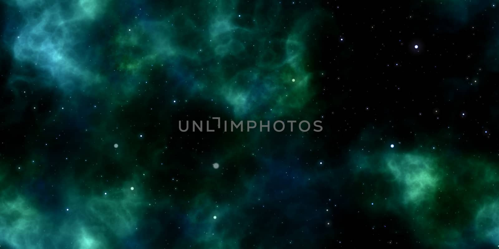 Deep Sea Blue Starry Milky Way Clouds on Night Sky Galaxy Background. Abstract Cosmos Infinity Texture. 3D Rendering. 3D Illustration.