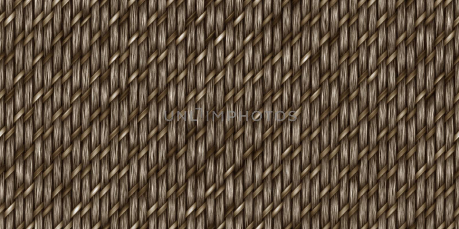Brown Cross Weave Texture. Wicker Rattan Background Surface. 3D Rendering. 3D Illustration.