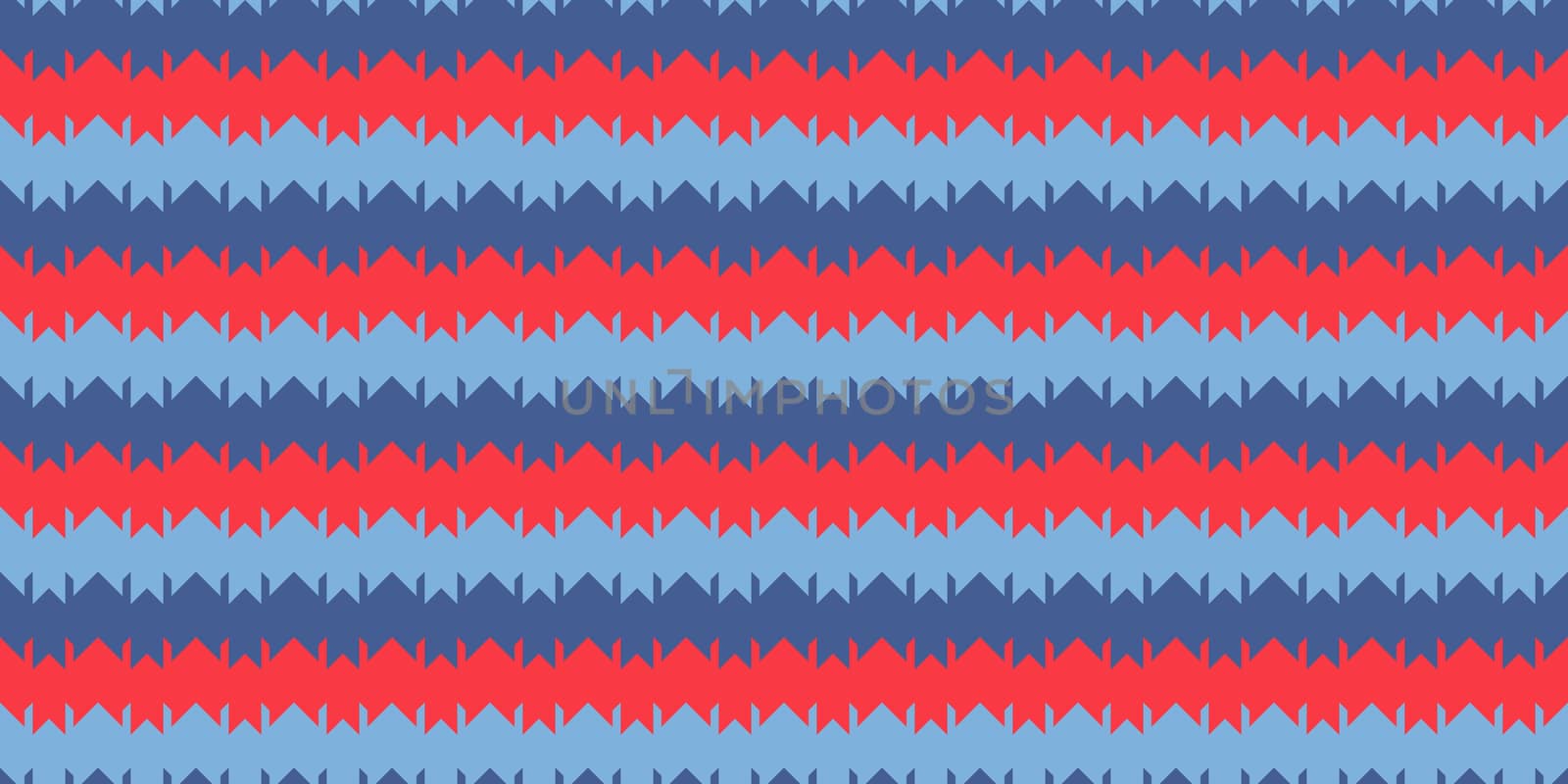 Red Blue Indigo Chevron Geometry Background. Seamless Zigzag Texture. Modern Striped Pattern.