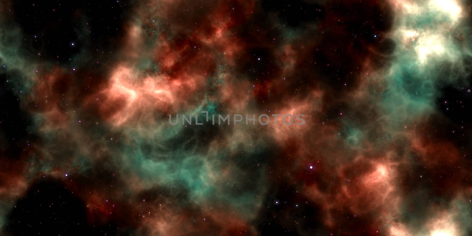 Colored Starry Clouds on Night Sky Galaxy Background. Abstract Cosmos Infinity Texture. 3D Rendering. 3D Illustration. by sanches812