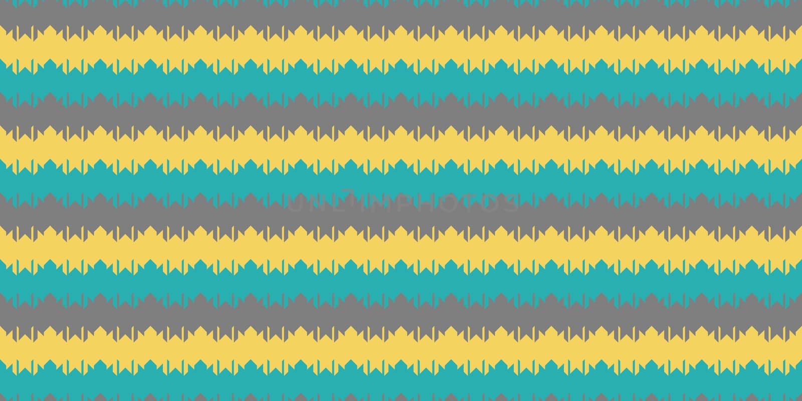 Blue Yellow Grey Chevron Geometry Background. Seamless Zigzag Texture. Modern Striped Pattern.