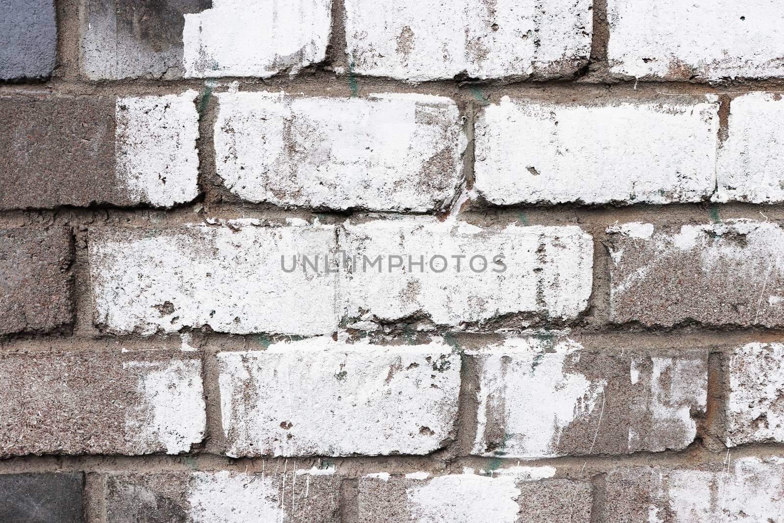 White painting on concrete bricks wall texture. 