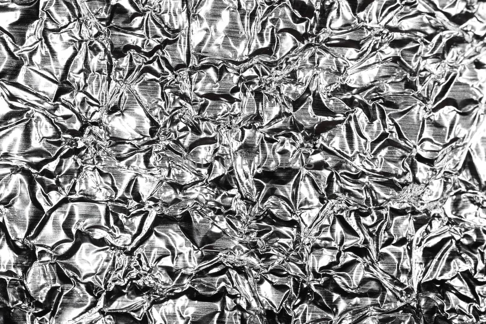 Monochrome Crumpled Metallic Black & White Foil Background Texture.. by sanches812