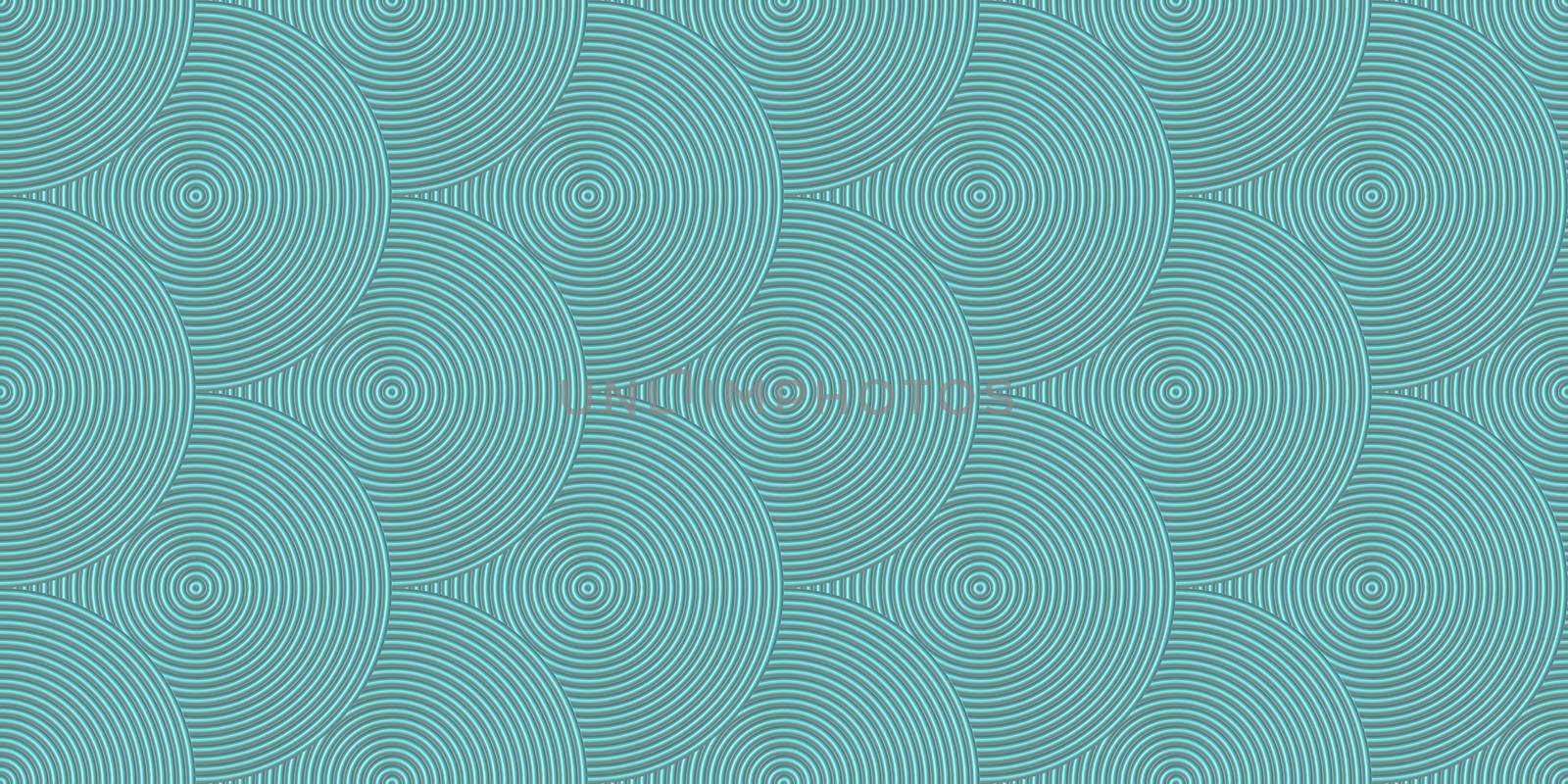 Vintage rings background. Blue art deco seamless texture. Metal circles pattern. by sanches812