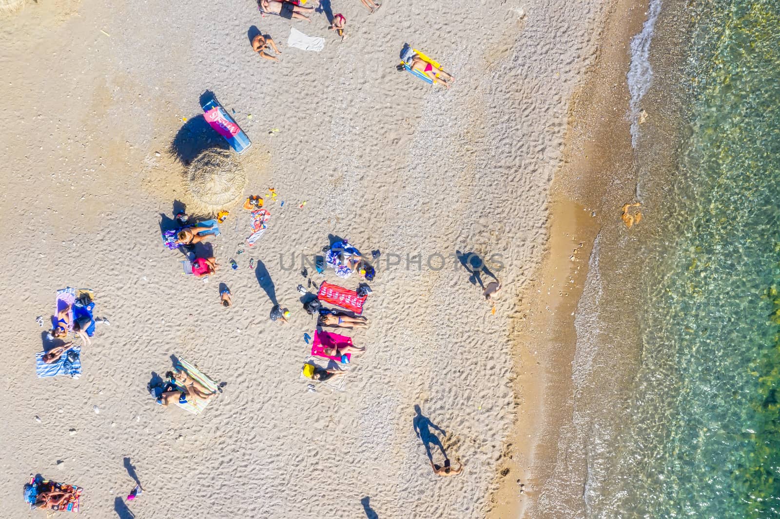 The new beach of Glyfada, adapted to the time of coronavirus implementing strict sanitary rules and safe distance keeping to avoid congestion