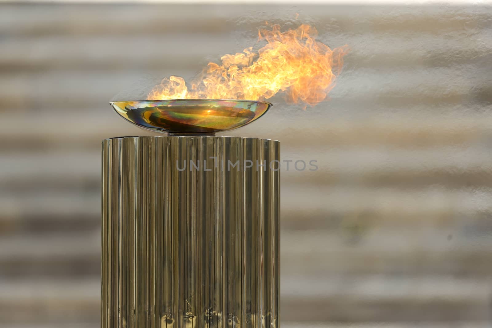 Athens, Greece - March 19, 2020: Olympic Flame handover ceremony for the Tokyo 2020 Summer Olympic Games at the Panathenaic Kallimarmaro Stadium