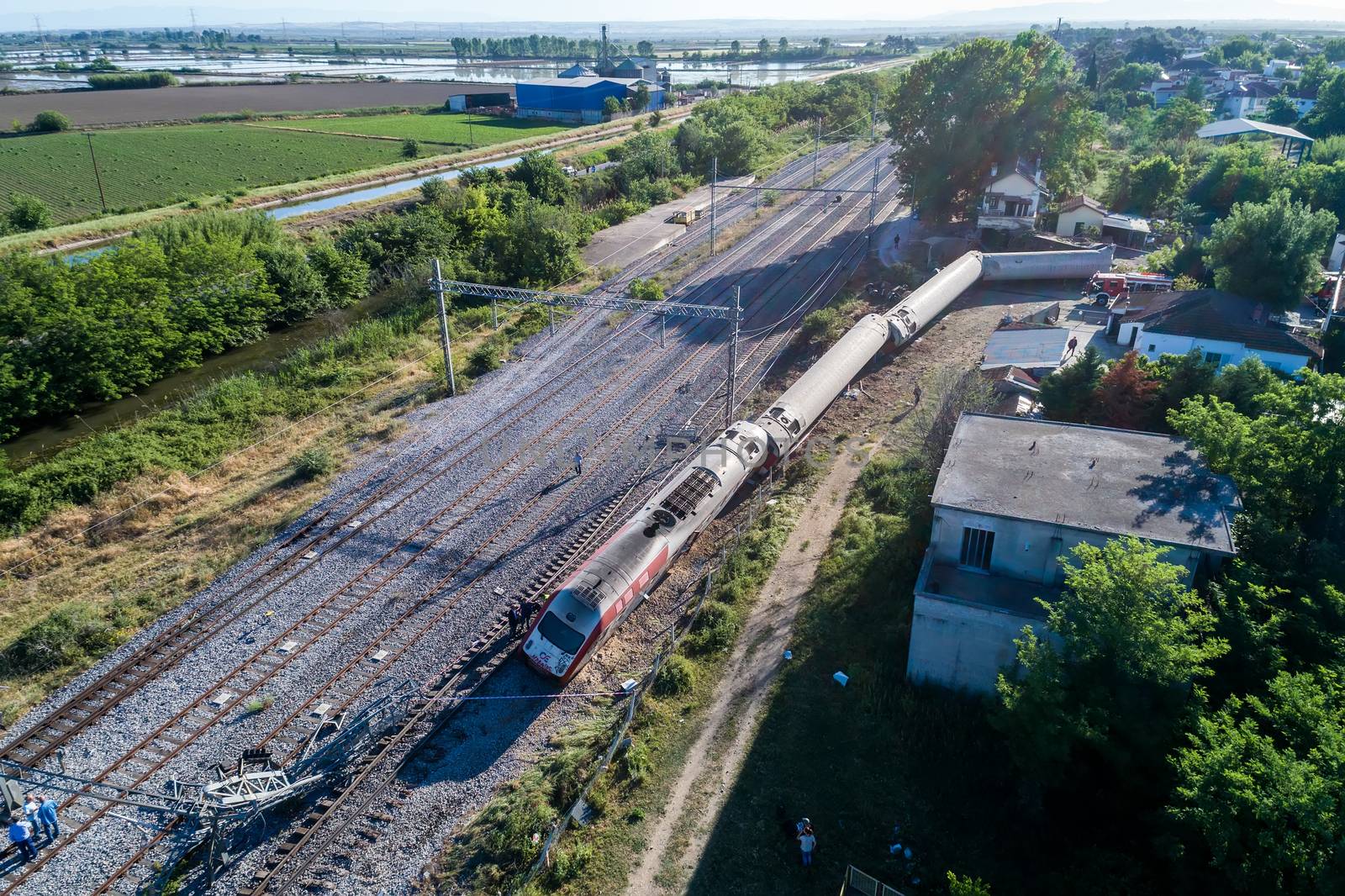 Aerial view of the fatal train derailment by ververidis