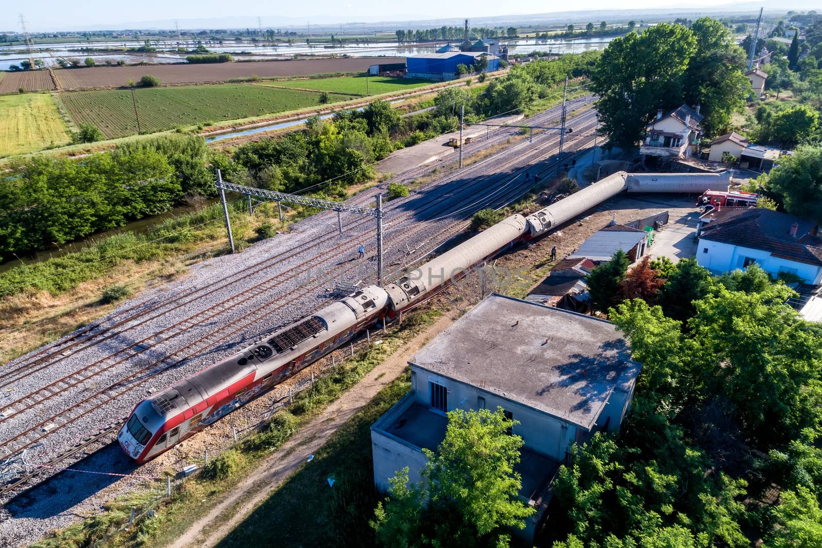 Aerial view of the fatal train derailment by ververidis