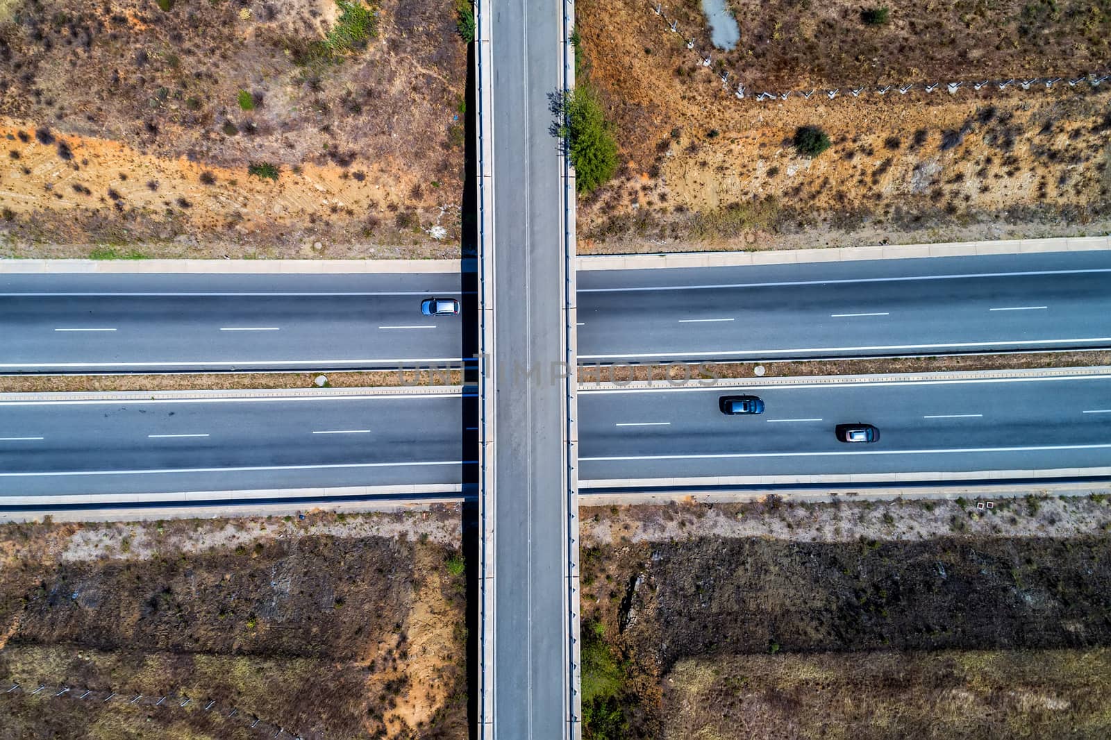 Aerial view of the national road (Egnatia Odos) that crosses Gre by ververidis