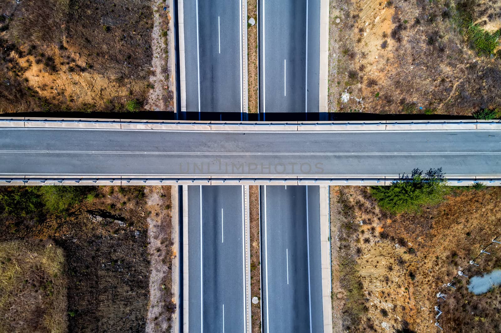 Aerial view of the national road (Egnatia Odos) that crosses Gre by ververidis