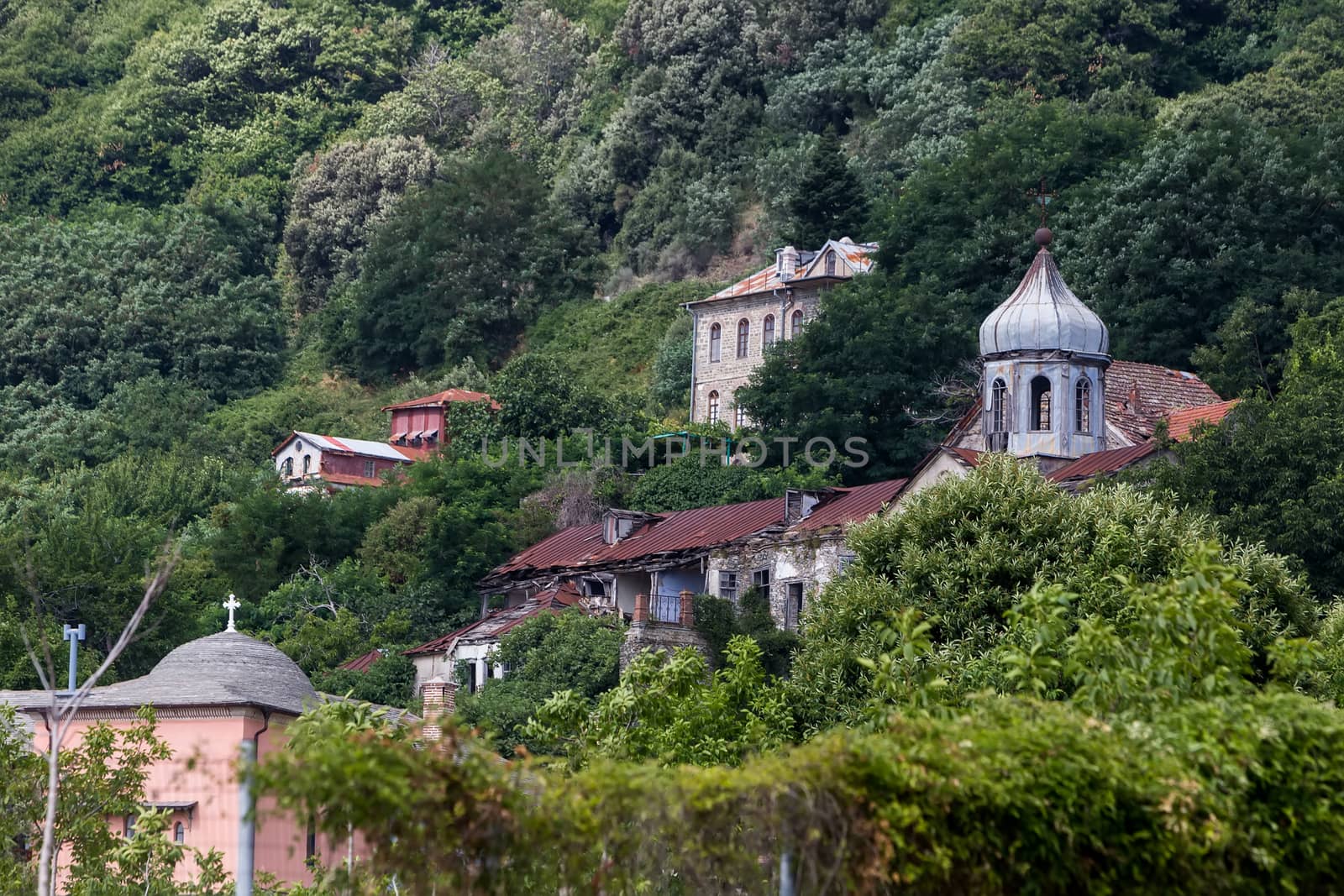 Building details in Karyes on Holy Mount Athos by ververidis