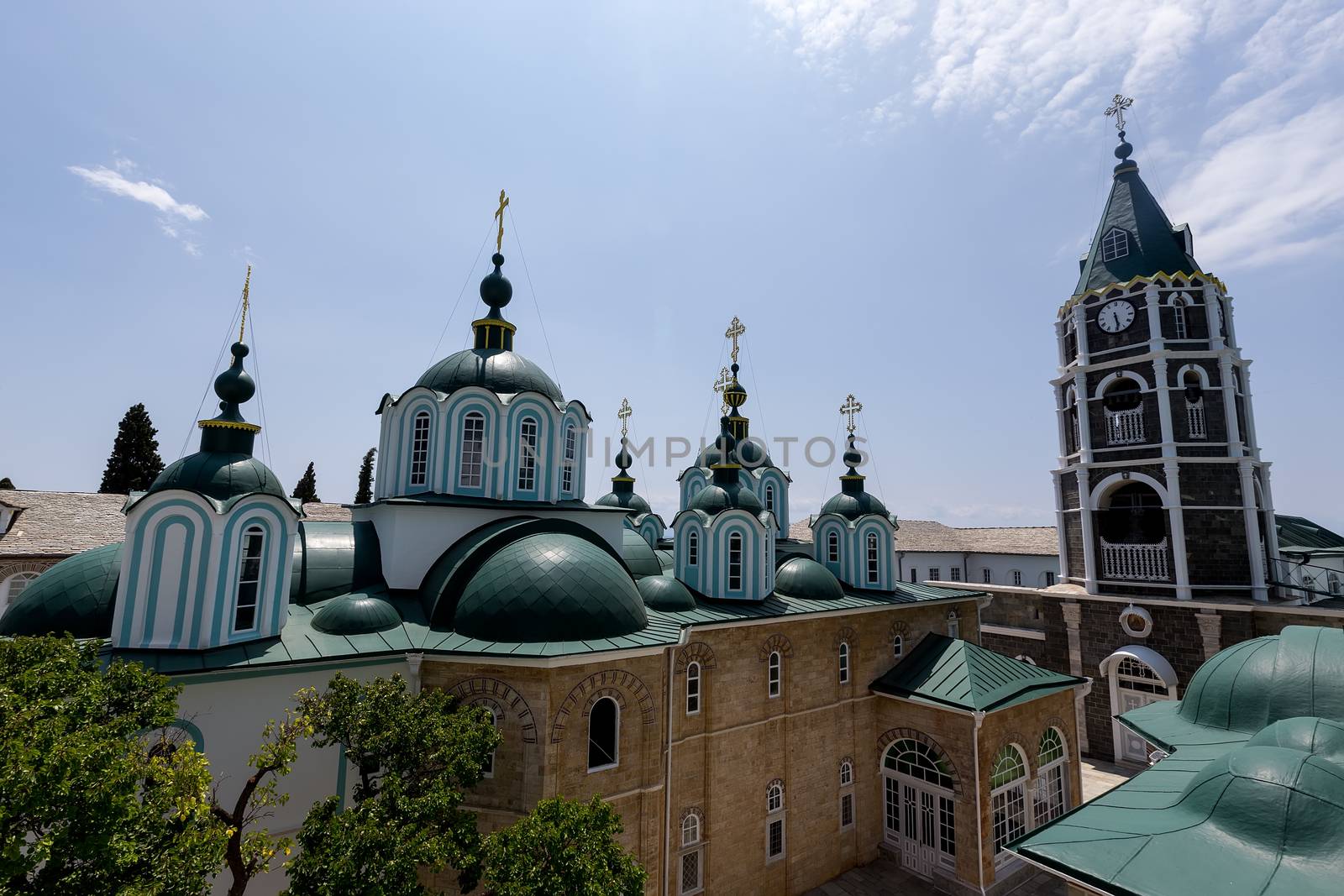 Russian St. Pantaleon Orthodox monastery at Mount Athos by ververidis