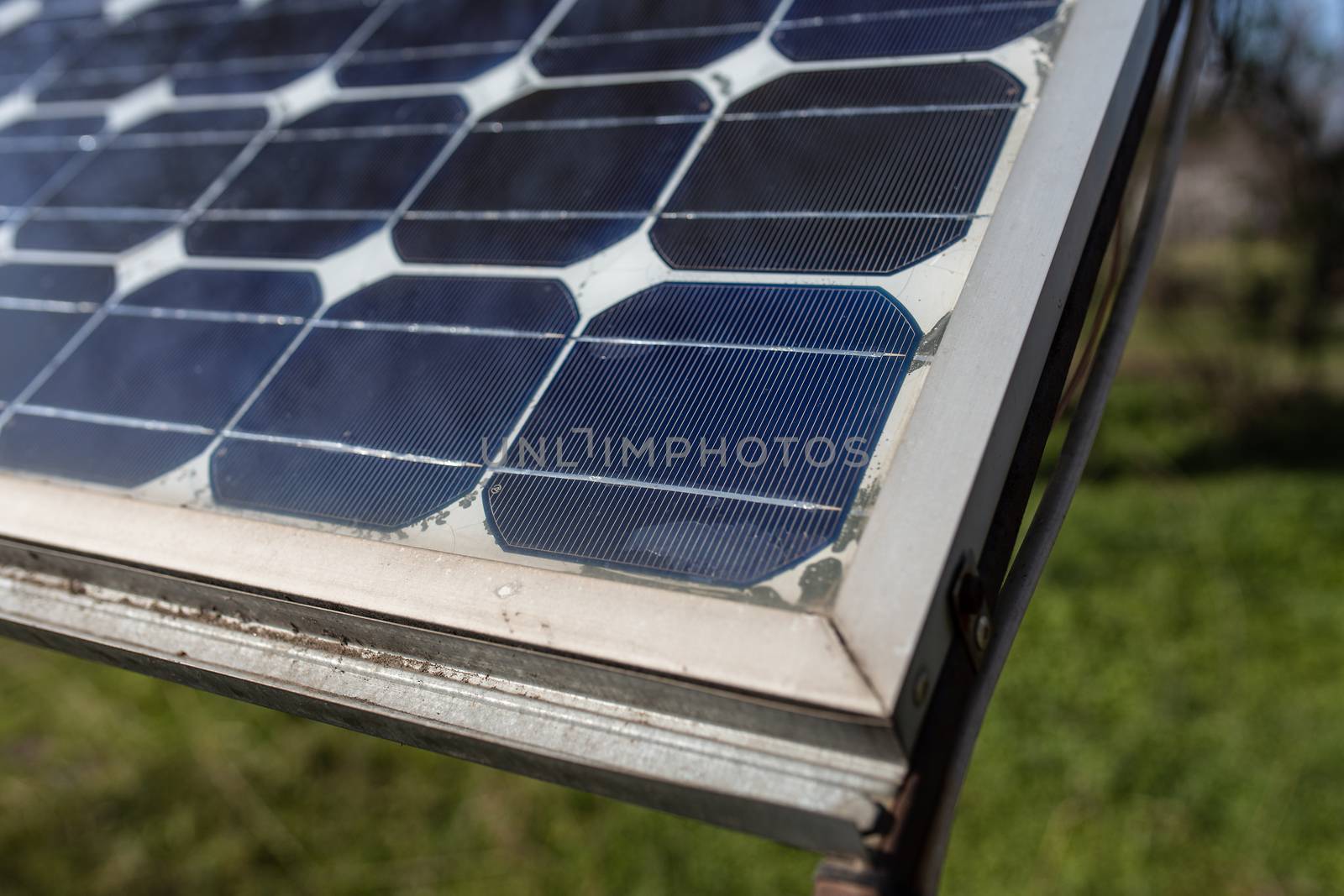 Old solar panel gate house opening photovoltaic electric system  by alexsdriver