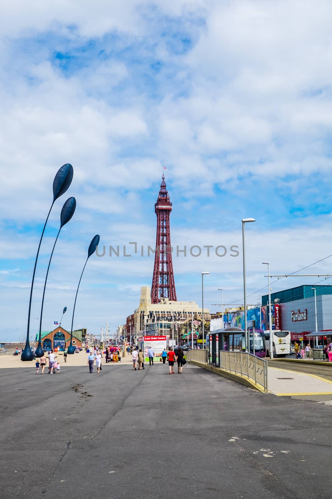 Promenade at Blackpool with the tower in the background