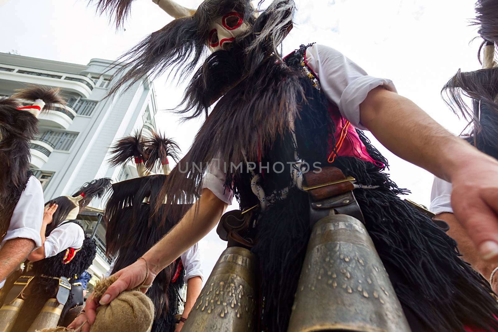 THESSALONIKI, GREECE - FEBRUARY 23, 2014 : The Folklife and Ethnological Museum of Macedonia-Thrace organized the first European assembly “Bell Roads” and a bell bearers parade in Thessaloniki.