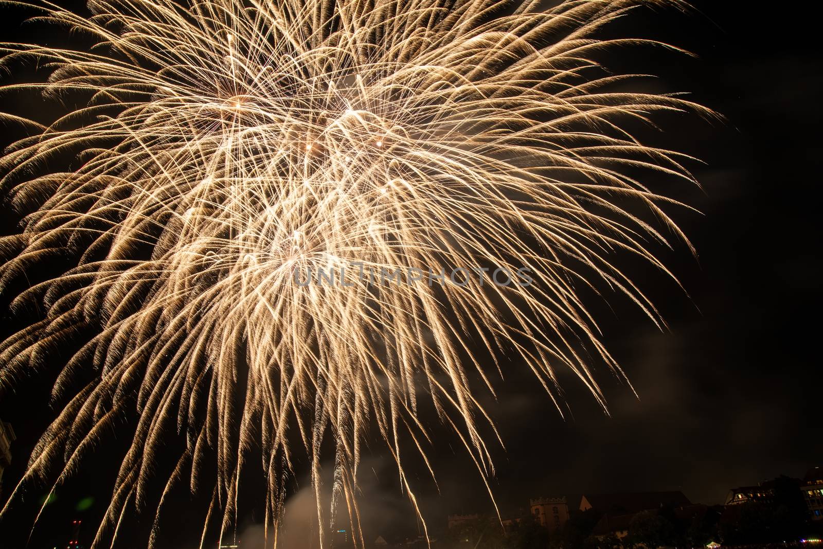 Colorful fireworks of various colors over night sky by ververidis