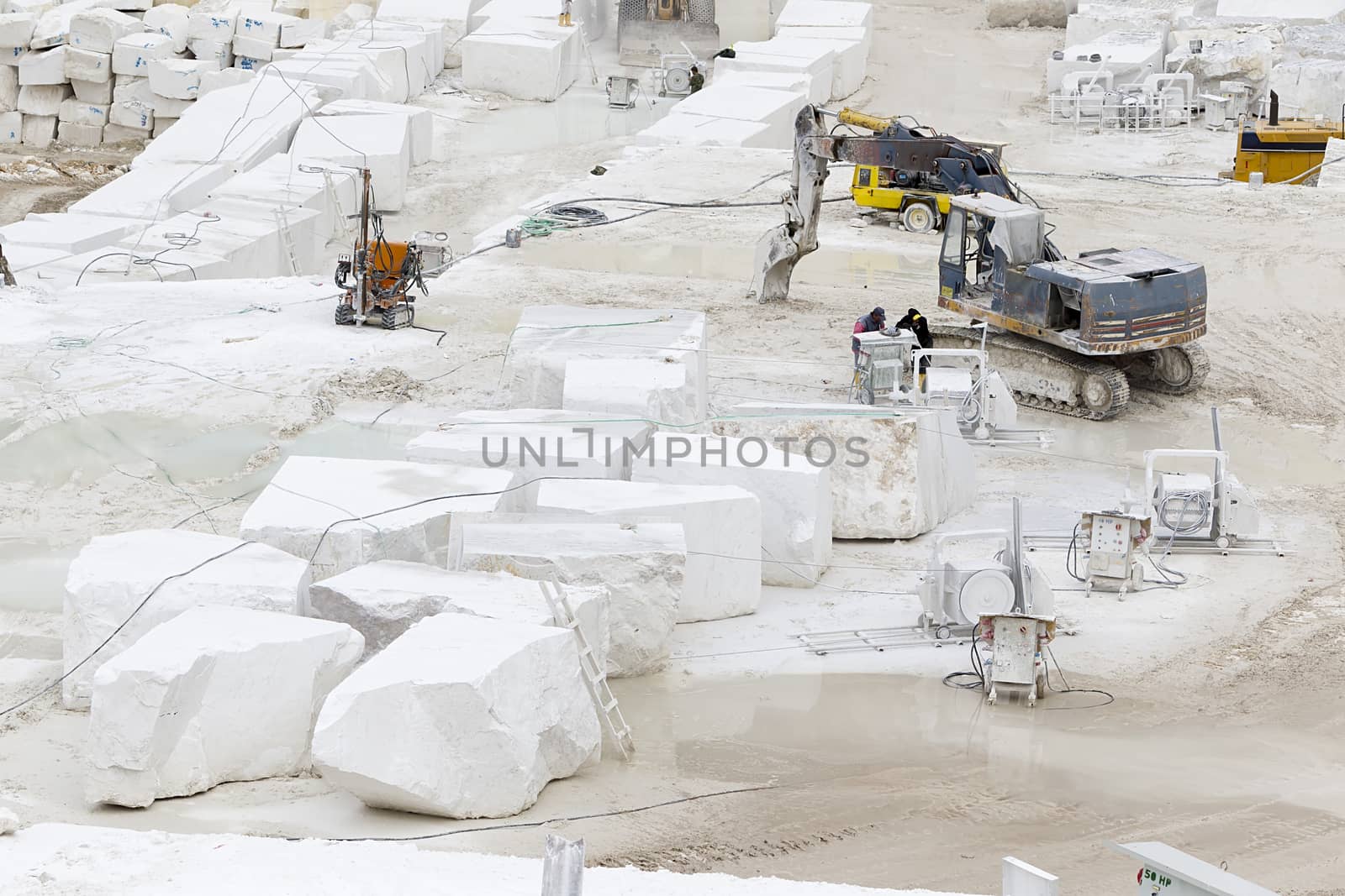 quarry of white marble by ververidis