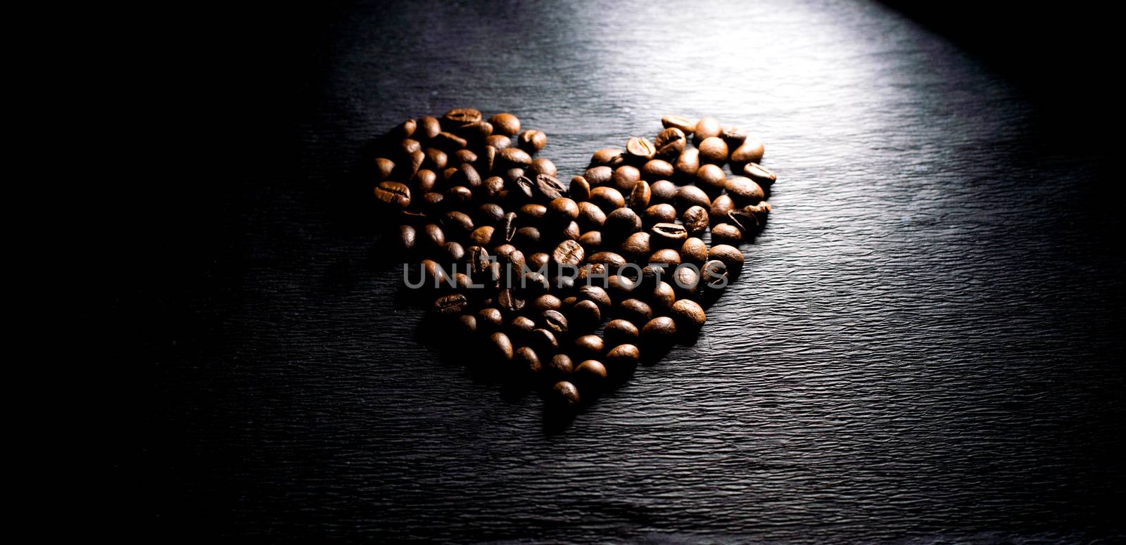 Heart shaped coffee beans