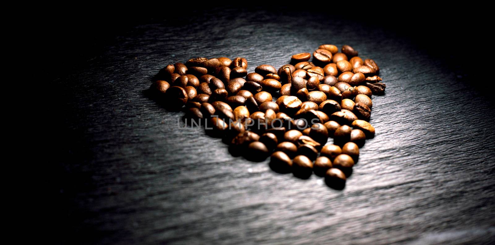 Heart shaped coffee beans