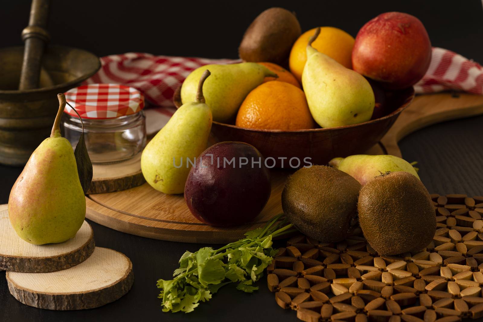 Retro still life with wine, cheese and fruits.