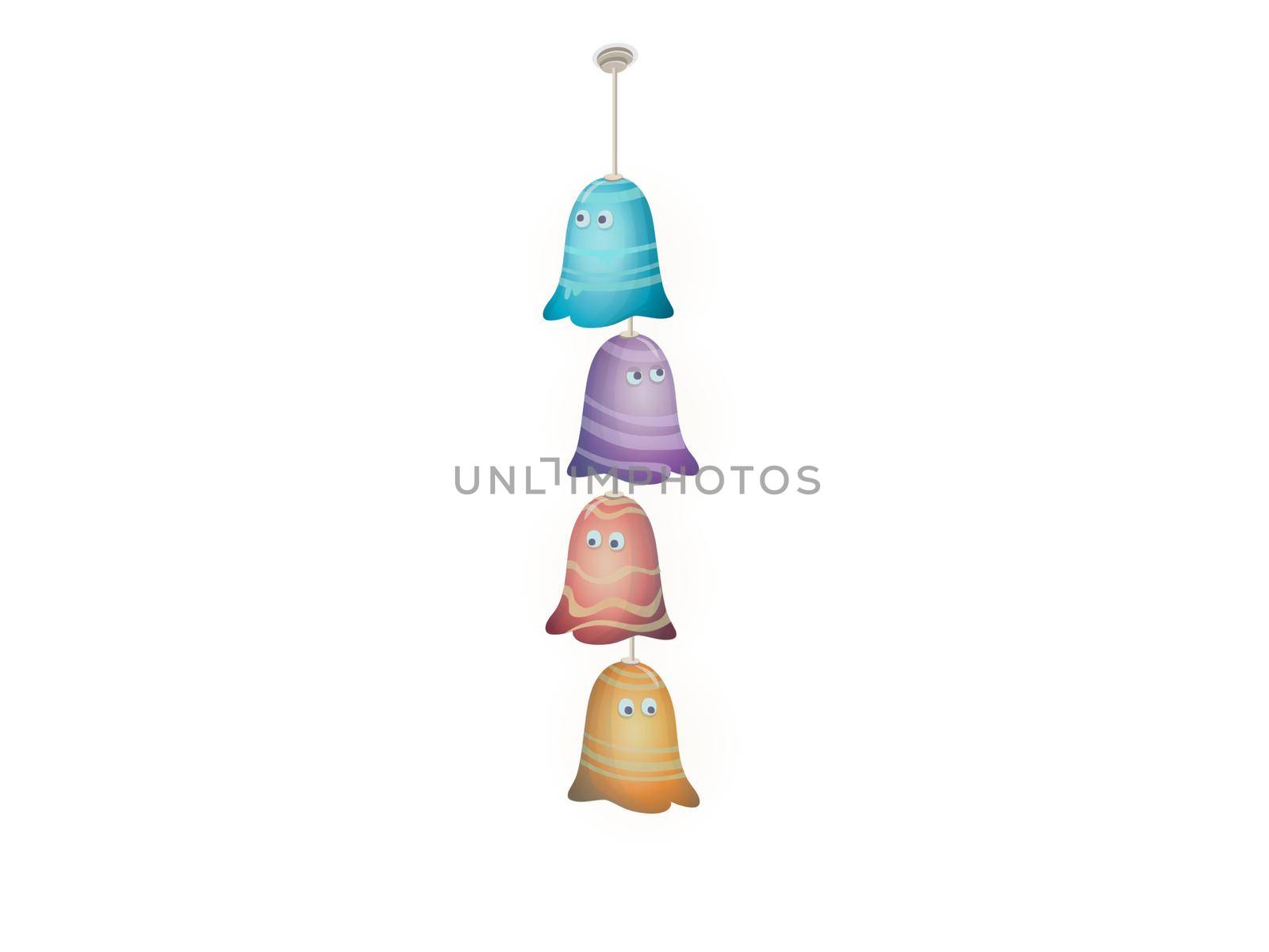 very nice color lamp on white background - 3d rendering by mariephotos