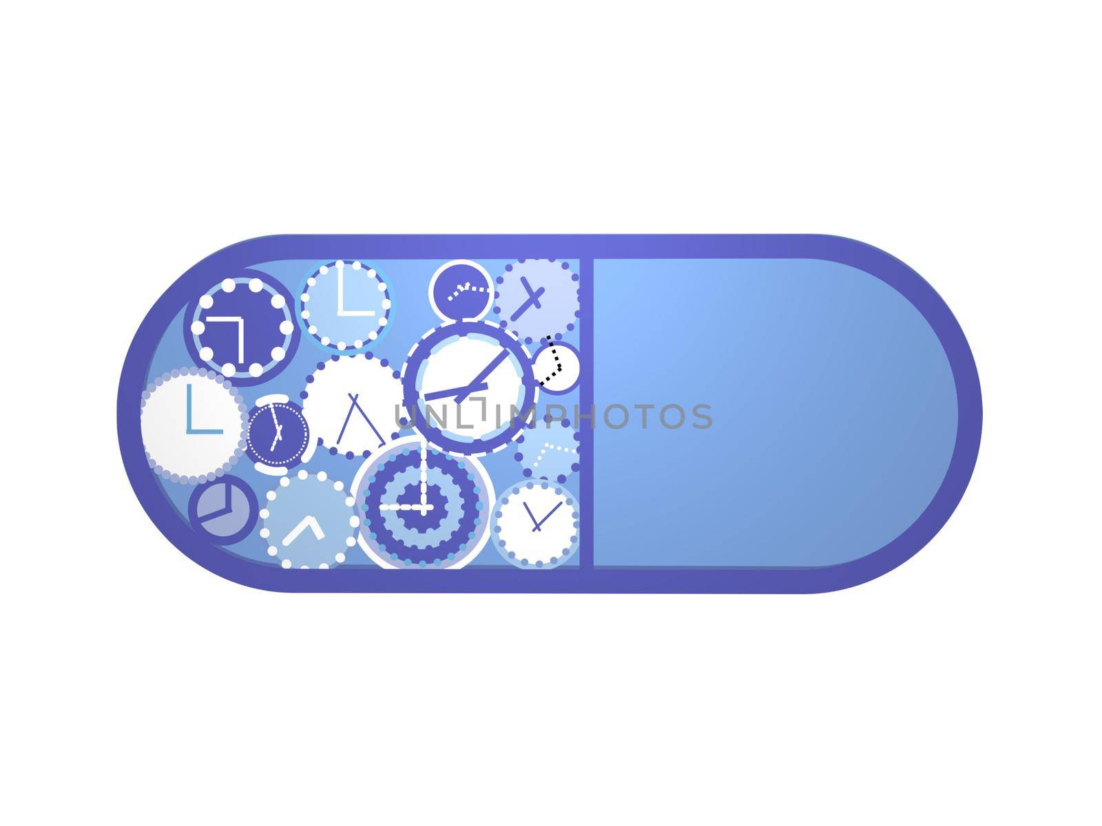 blue watches on a bandage on a white background - 3d rendering