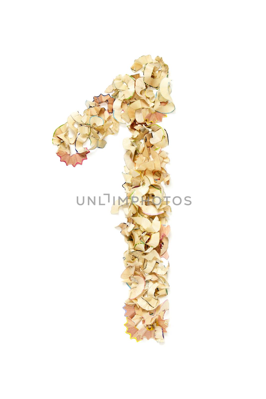 Number 1 made of pencil shavings by filipw
