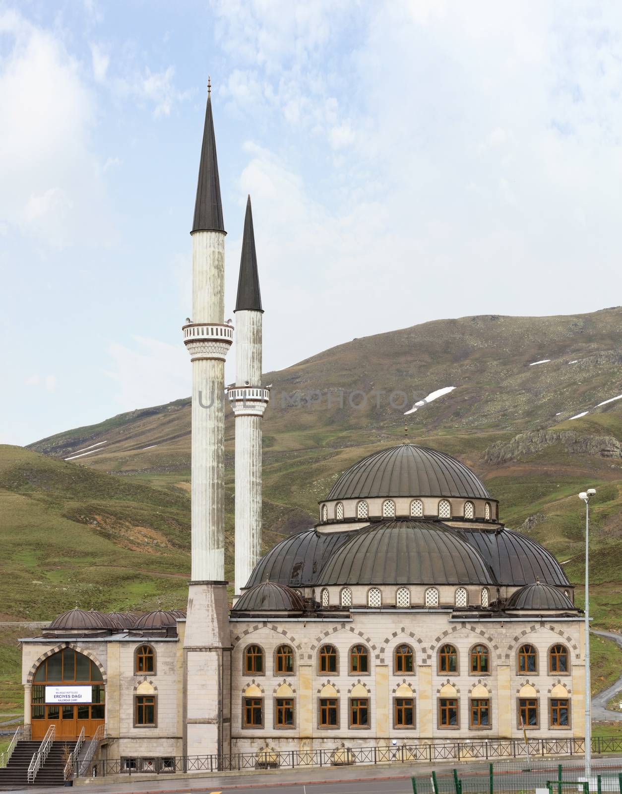 ERCIYES, TURKEY - MAY 5, 2018: Erciyes mosque near Mount Erciyes