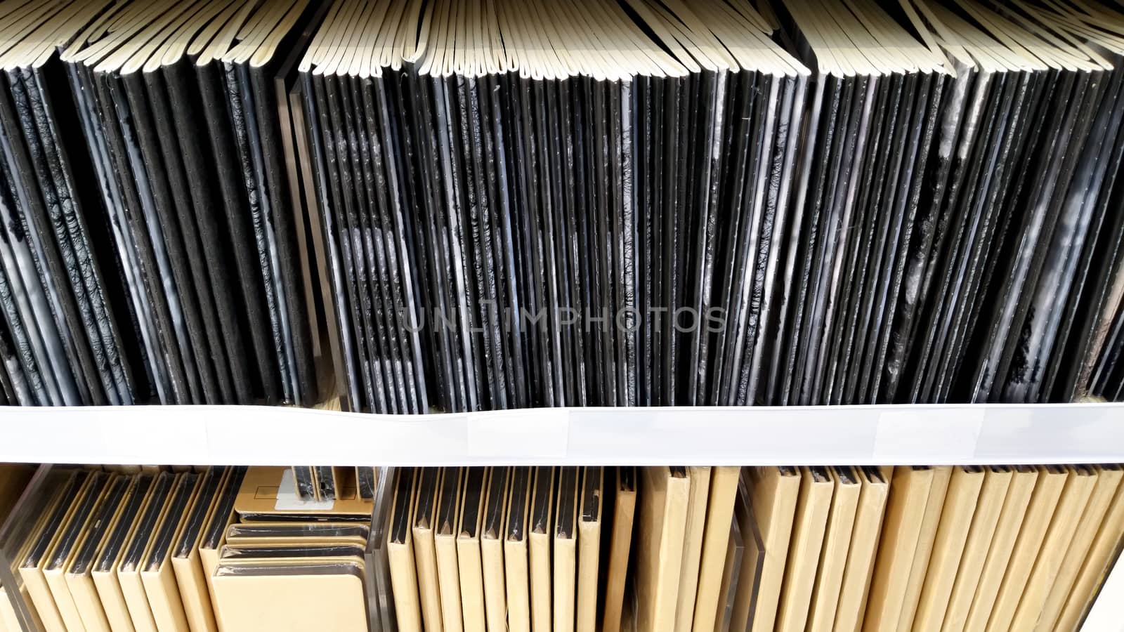 the notebook available for sale on the shelf at book shop