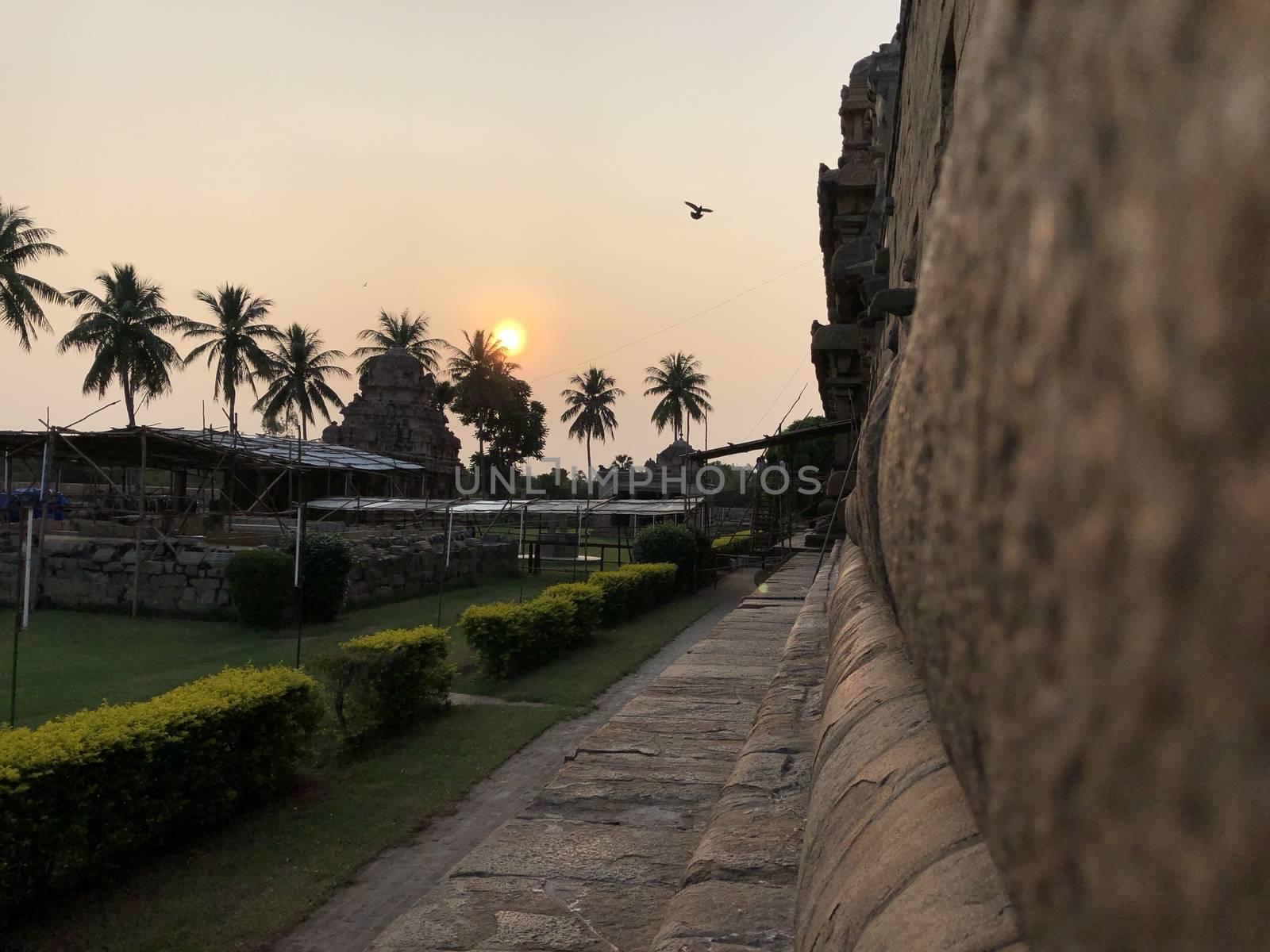 The Brihadisvara or Brihadeeswar temple located in Gangaikonda Cholapuram, Tamilnadu is one of the oldest structure built by Rajendra Chola-I in 11th Century AD. This is the Hindu temple built in Dravidian architecture style. The temple is entirely built with granite stones and the temple contains many monolithic sculptures in it. Also tamil words are inscribed in the wall of the temple. This temple is dedicated to Lord shiva and it is a UNESCO world heritage site.