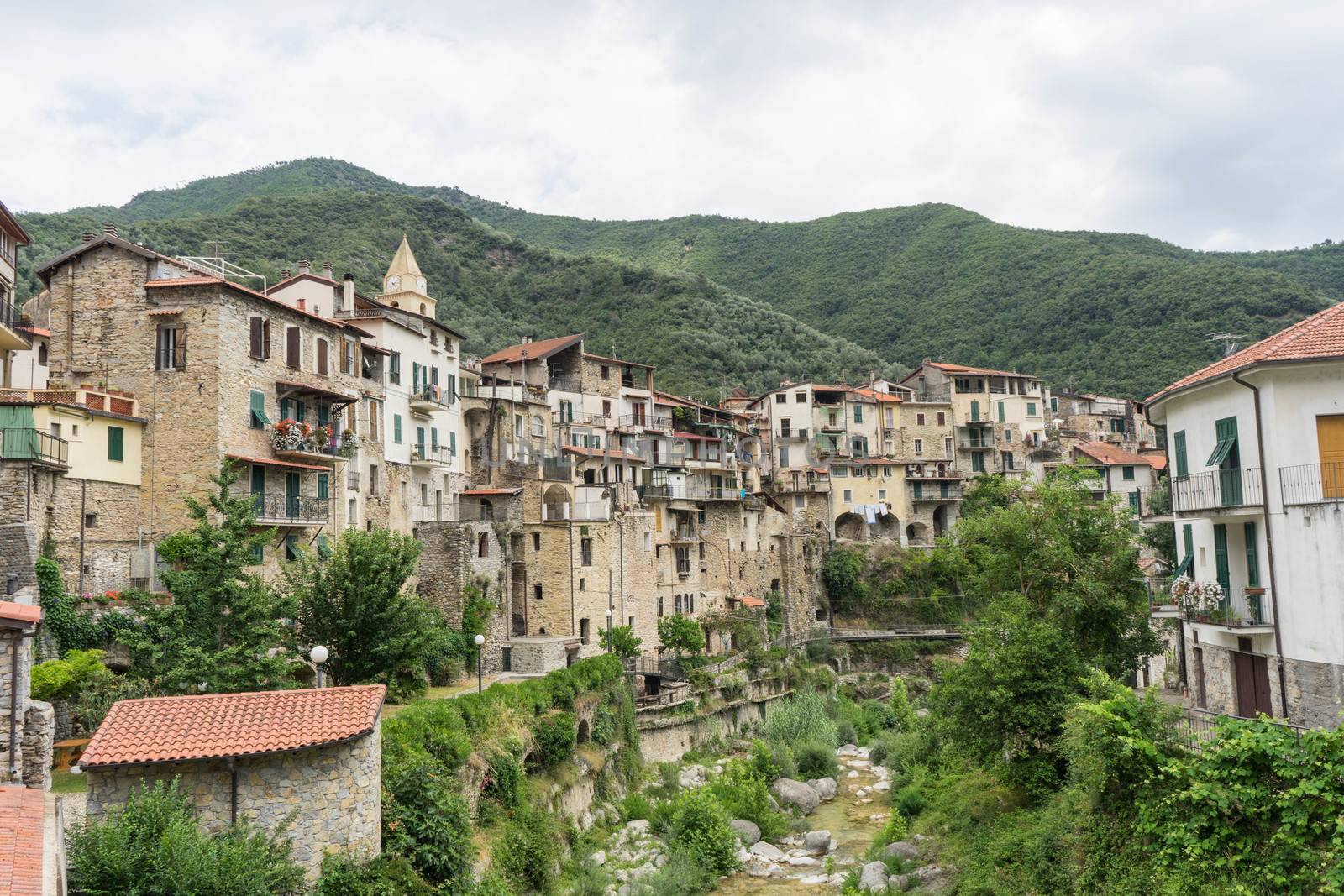 View of the Rocchetta Nervina Sitano village within the Liguria Region - Italy