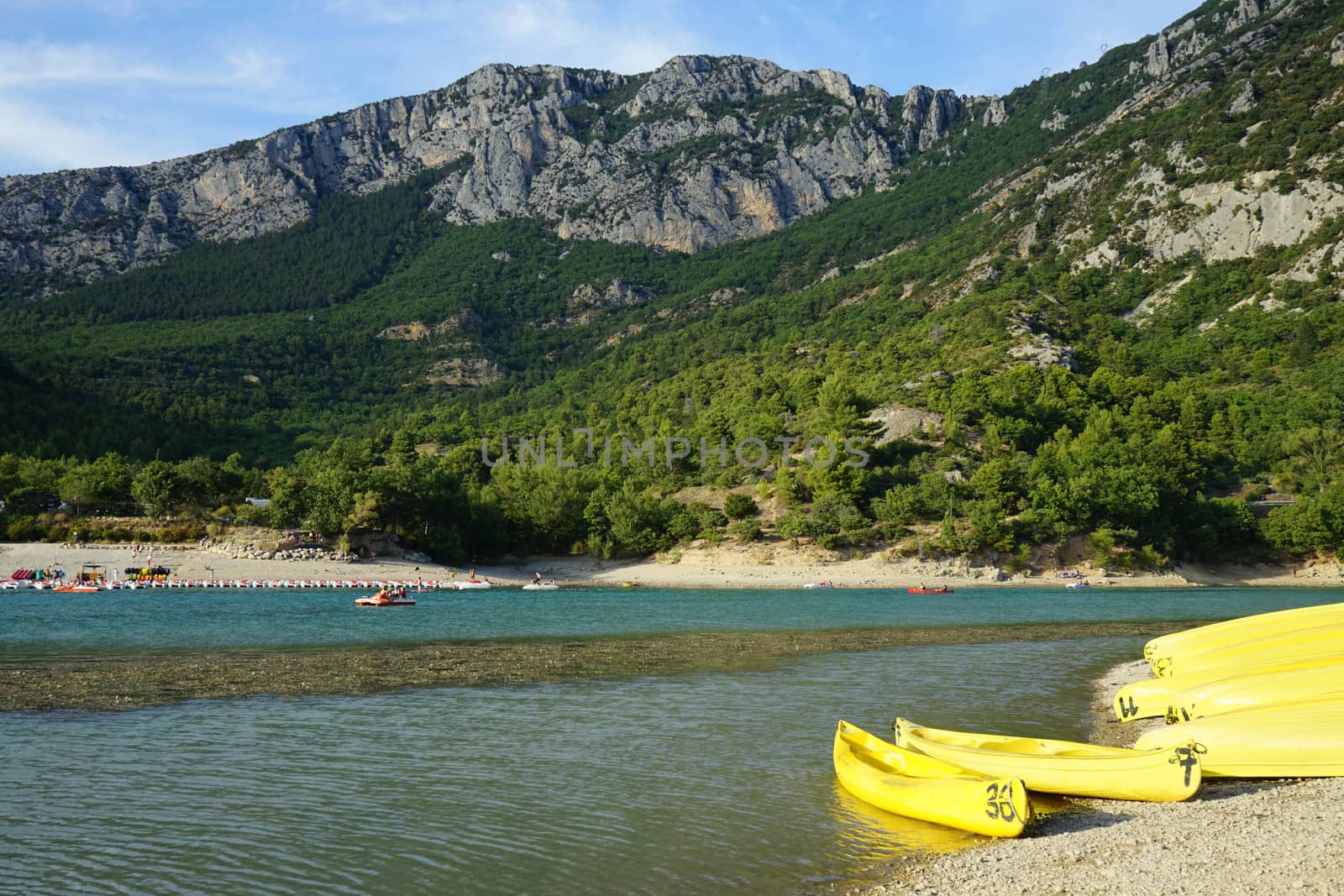 View of Sainte-Croix lake between the Verdon Gorges, France by cosca