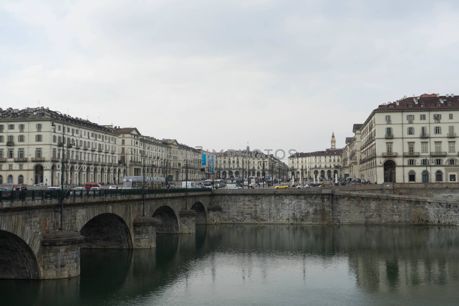 Italy, Turin - River "Po" and Vittorio Veneto Square, March 2018 by cosca