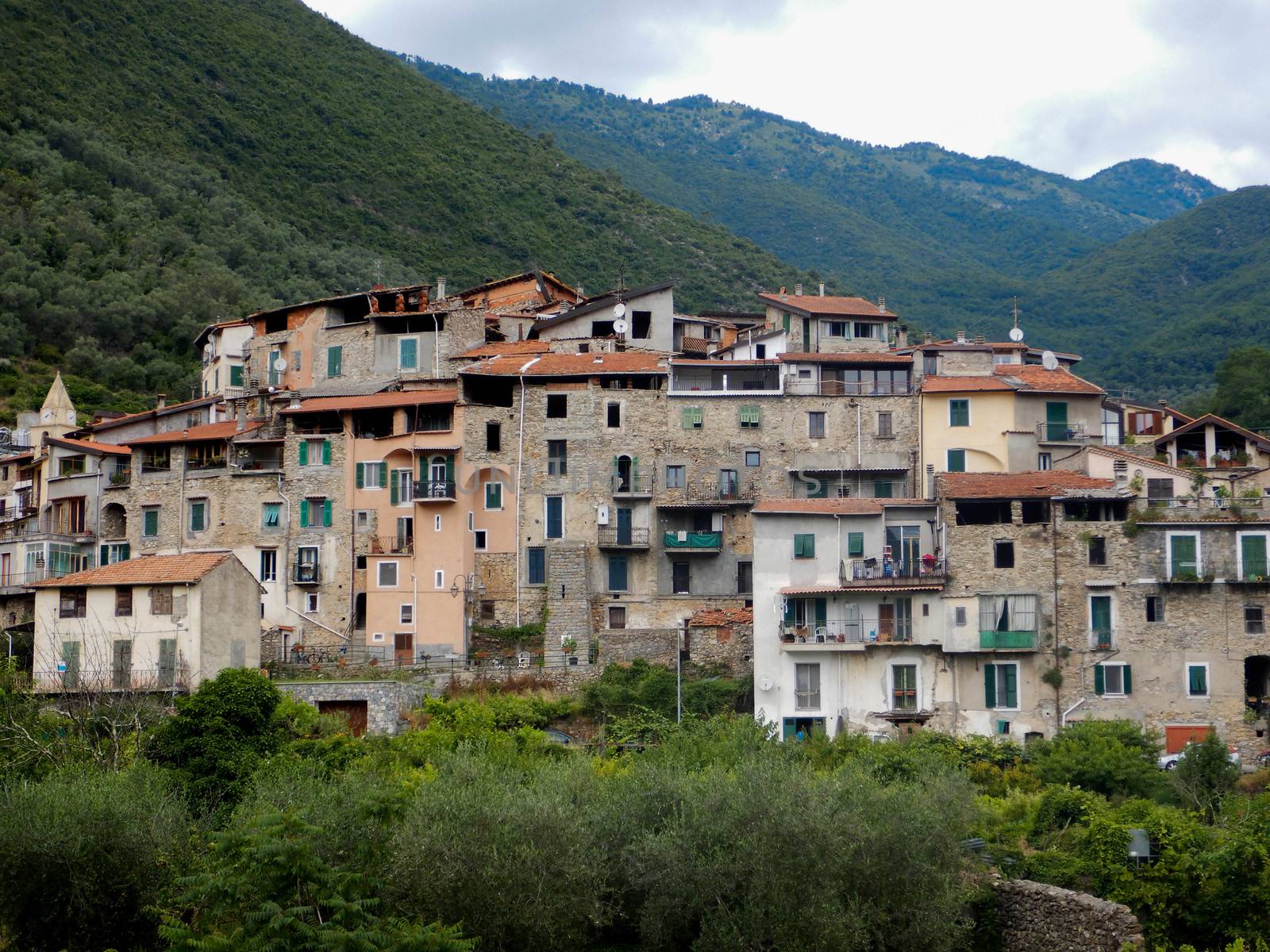 View of the Rocchetta Nervina Sitano village within the Liguria Region - Italy