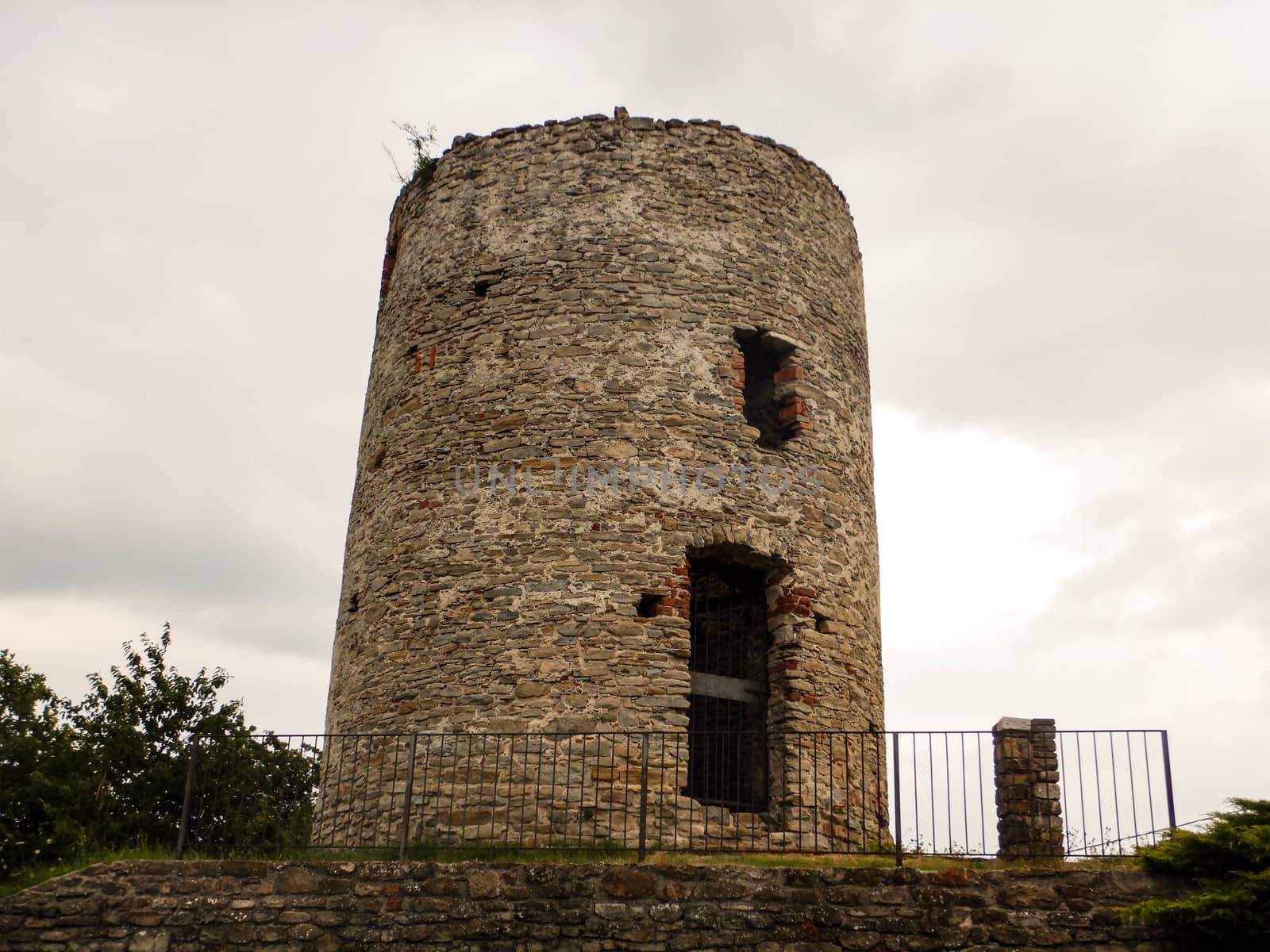 Ancient military tower later transformed into a mill in Murazzano, Piedmont - Italy