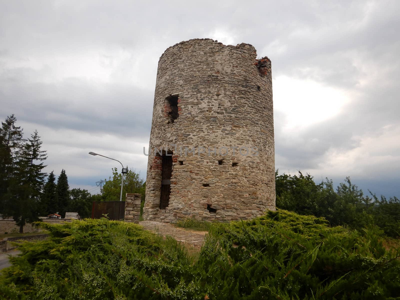 Ancient military tower later transformed into a mill in Murazzano, Piedmont - Italy