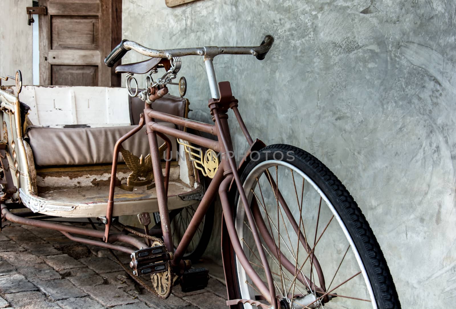 Old three-wheeler,Thailand tricycle in vintage style