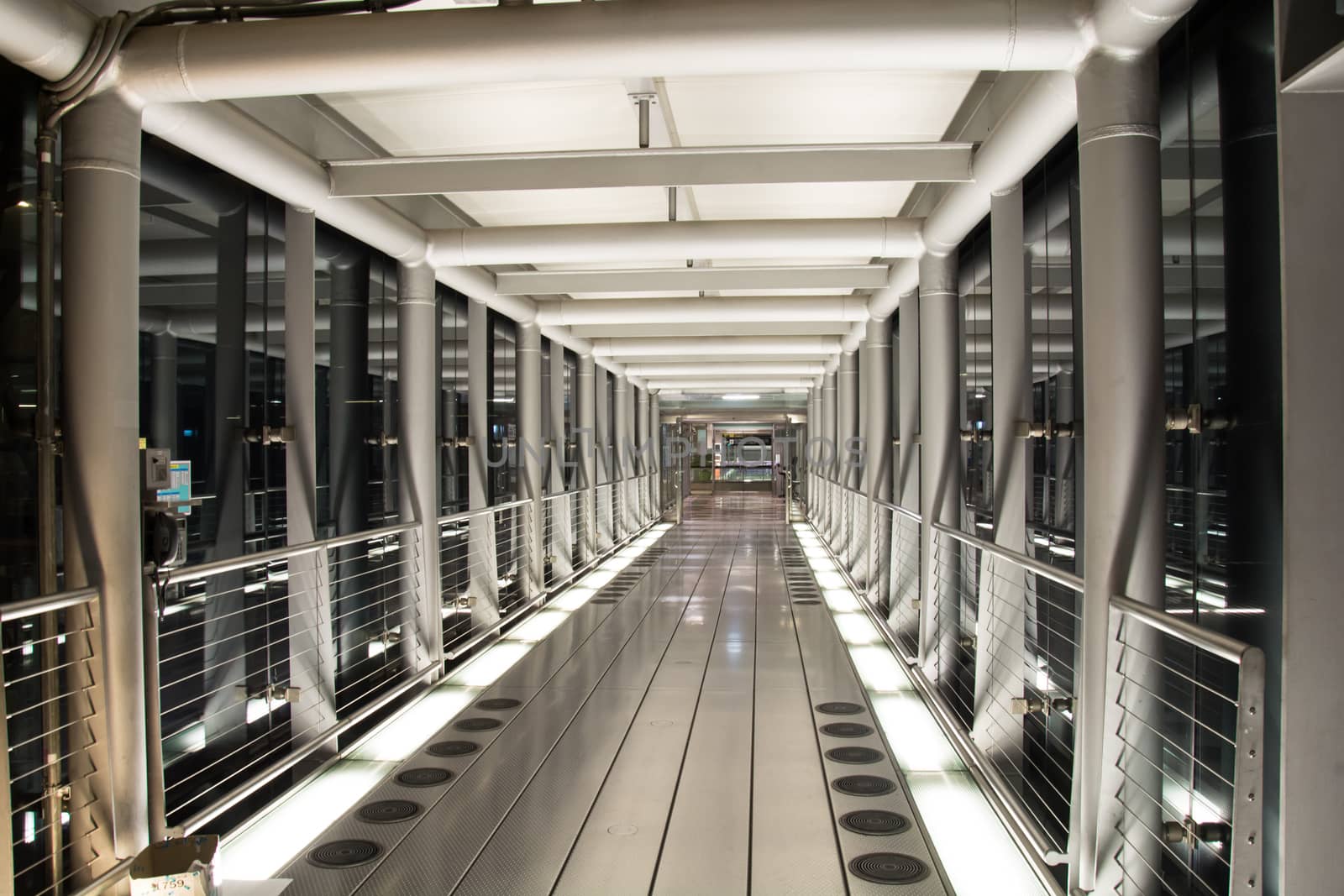 Travelator Tunnel in Airport Concourse