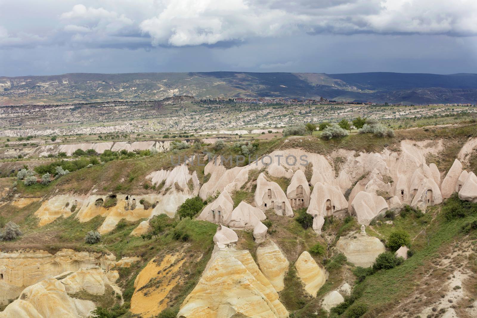 Open air landscape in Goreme national park. Cappadocia, Anatolia, Turkey.