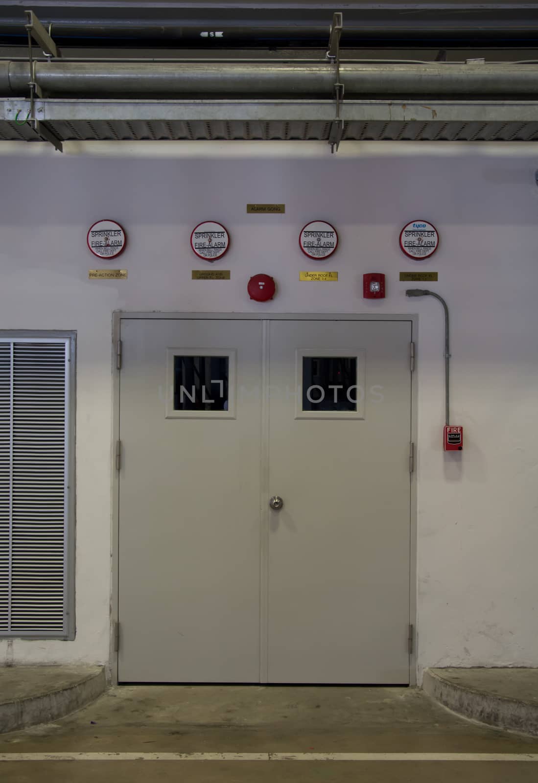 Grungy wall with door room control
