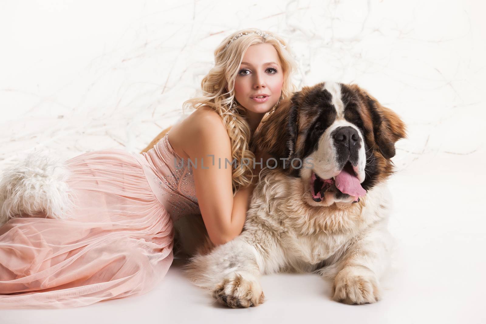 Young Woman And Big Dog by Fotoskat