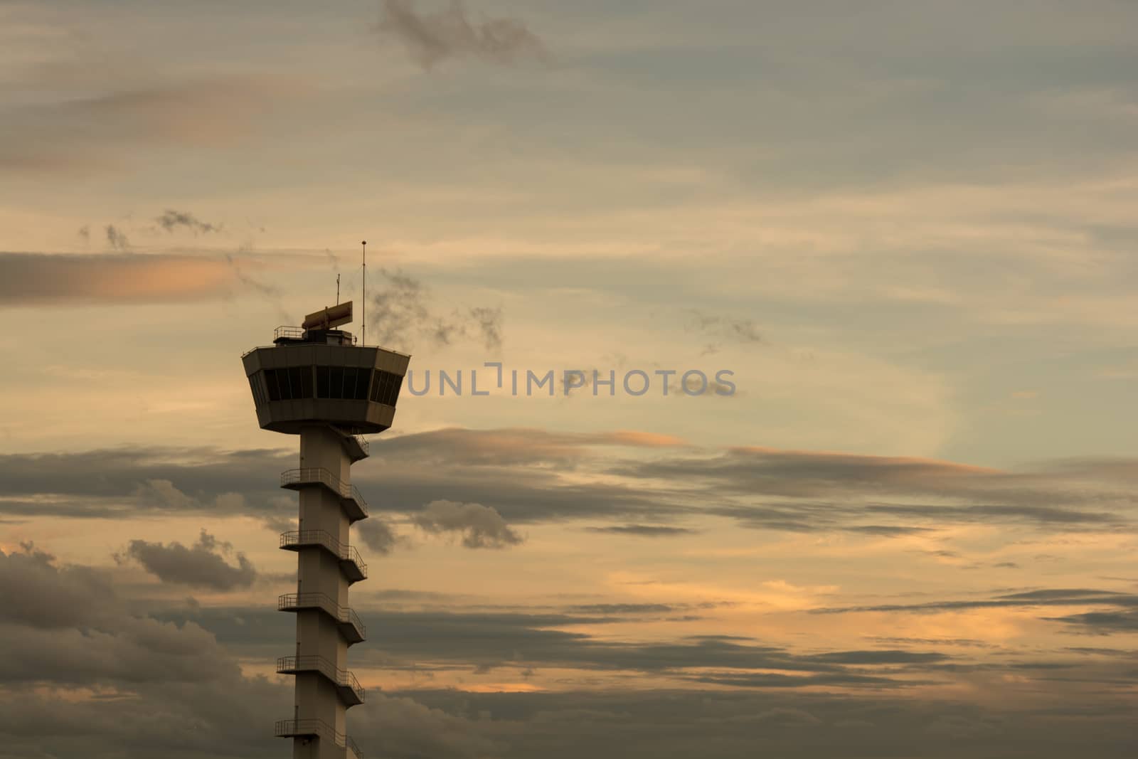 Air Traffic Control tower Sunset Sky by shutterbird