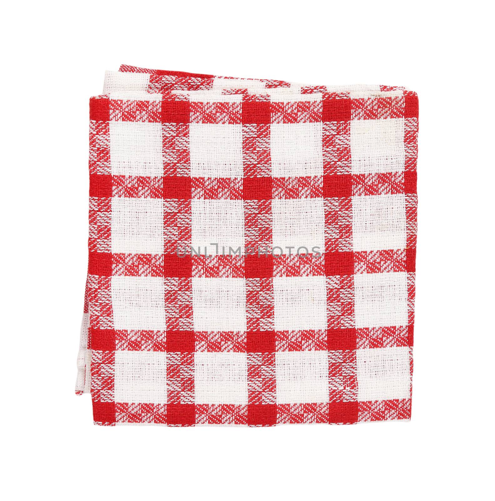 Checked red and white kitchen tea towel by Digifoodstock