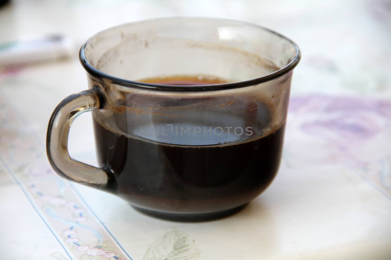 glass cup of black coffee