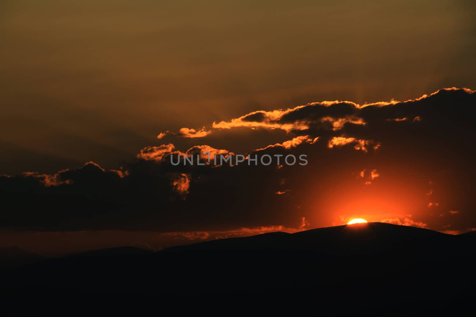 Red purple orange sunset sky landscape